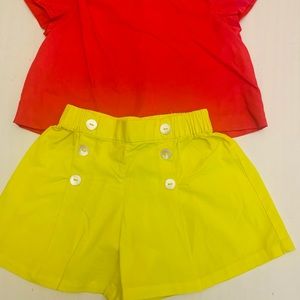 Jacadi blouse +shorts
